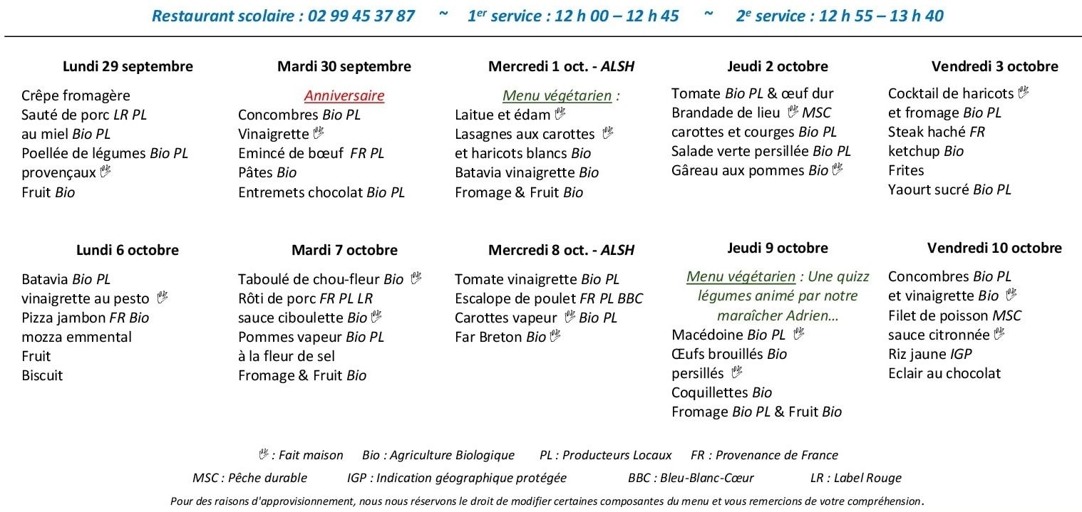 menus